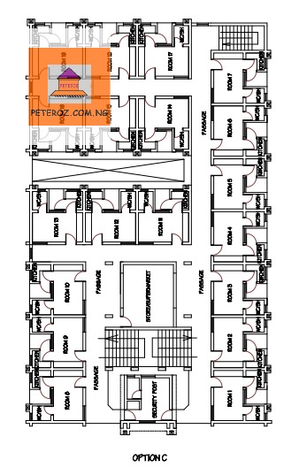 Hostel building floor plan